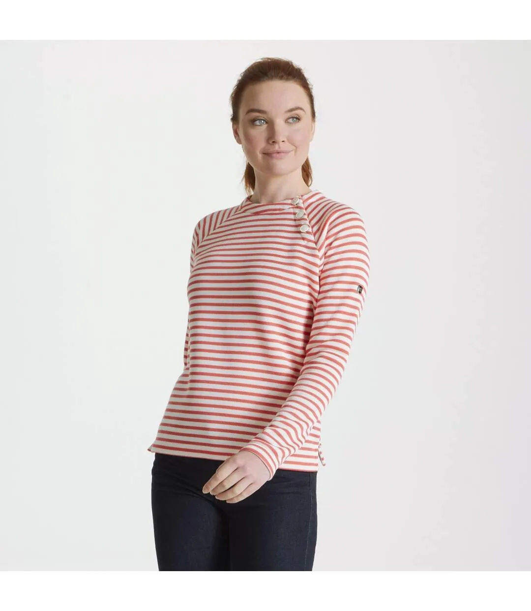 Womens/ladies neela striped sweatshirt water melon Craghoppers