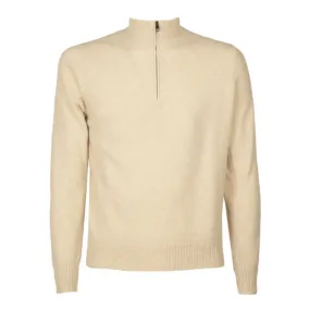 Wool and Cashmere Beige Men's Sweater