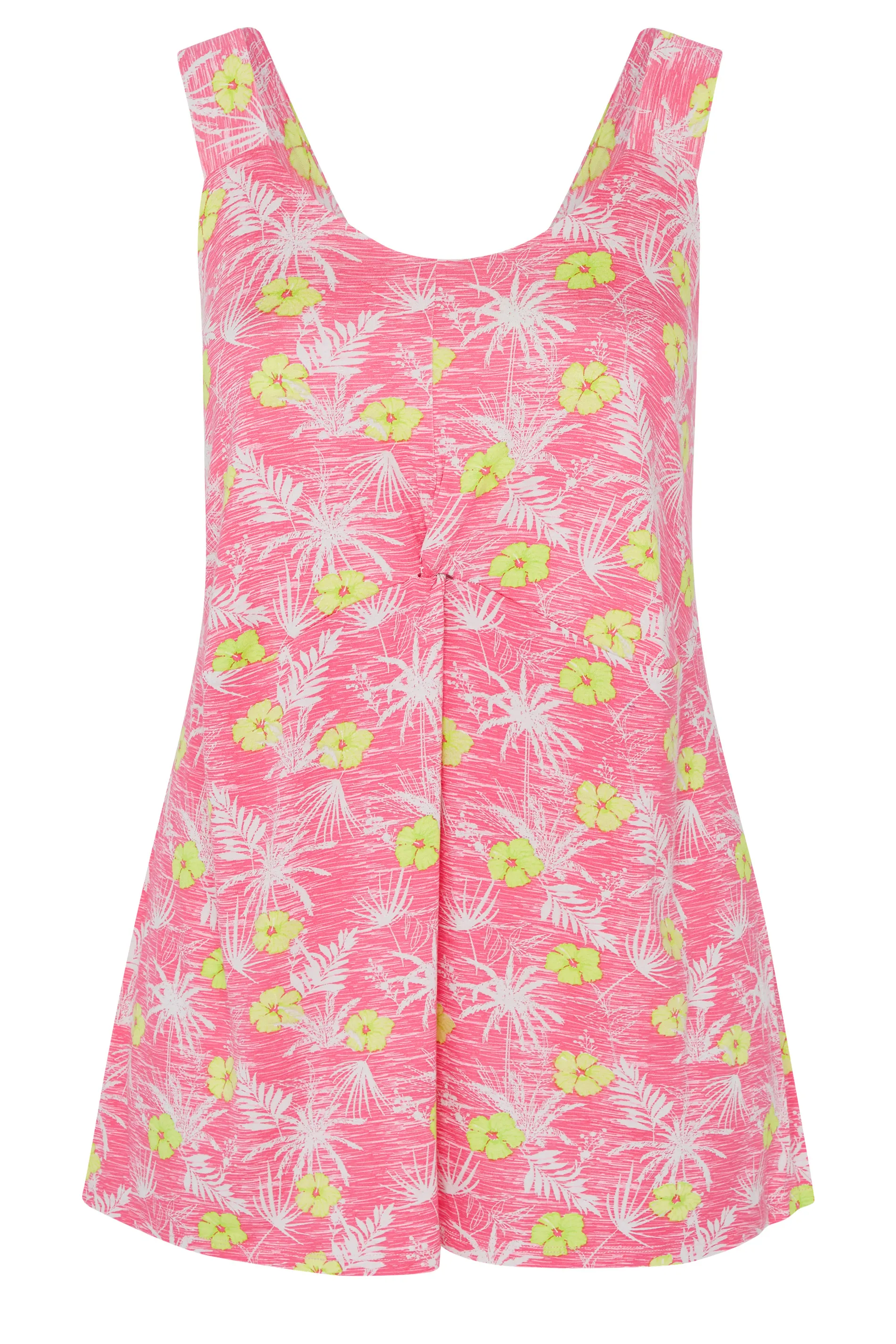 YOURS Curve Pink Tropical Print Tank Top