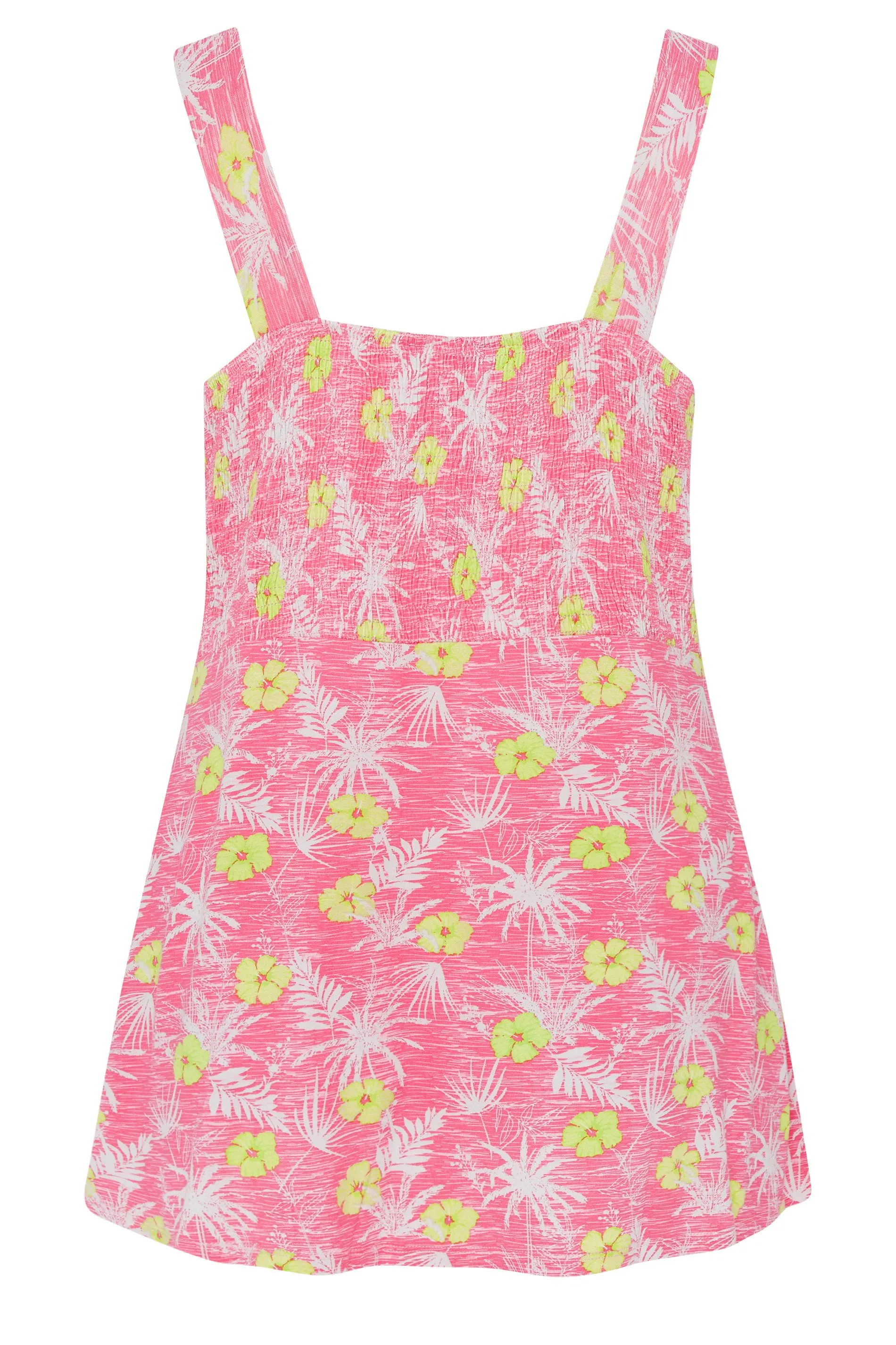 YOURS Curve Pink Tropical Print Tank Top