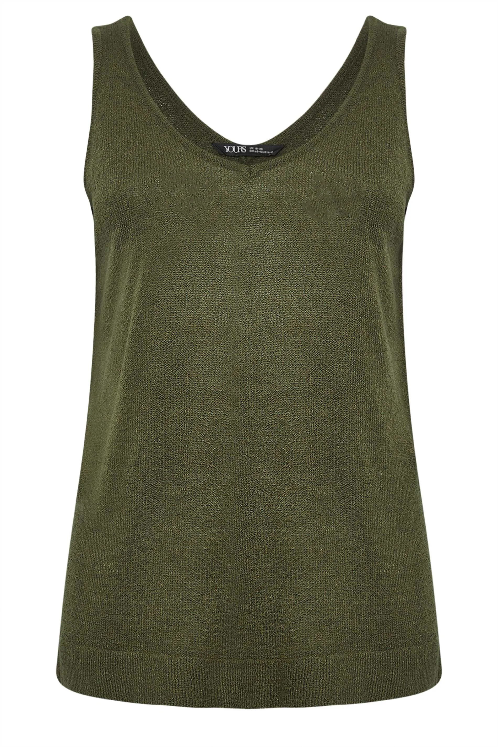 YOURS Green Knitted Vest Top - Curve Collection