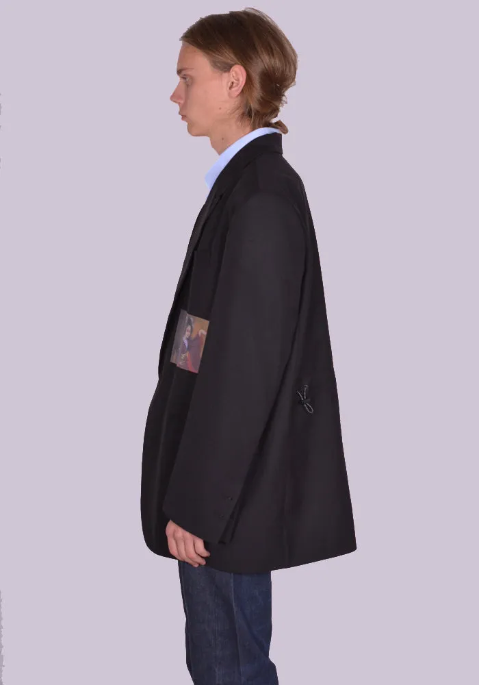 YUIKI SHIMOJI PATCHED BLAZER BLACK BLACK GEISHA GIRL