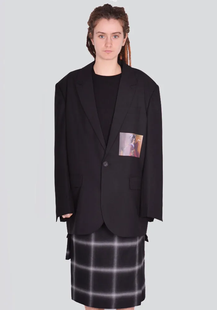 YUIKI SHIMOJI PATCHED BLAZER BLACK BLACK GEISHA GIRL