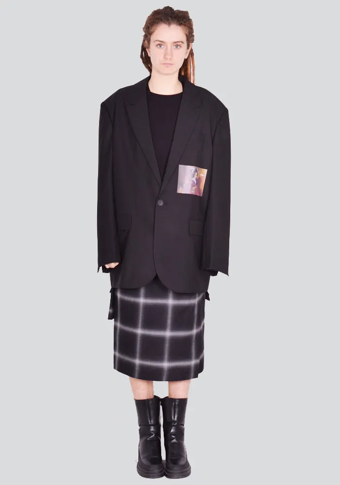 YUIKI SHIMOJI PATCHED BLAZER BLACK BLACK GEISHA GIRL