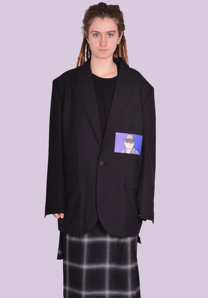 YUIKI SHIMOJI PATCHED BLAZER BLACK JOHNNY