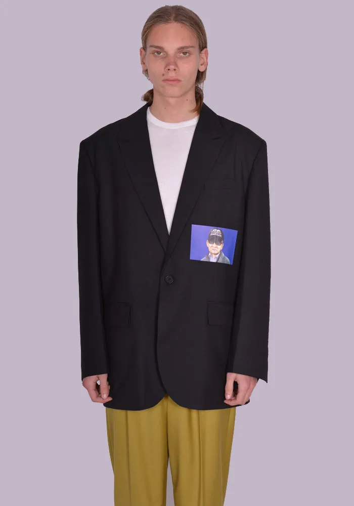 YUIKI SHIMOJI PATCHED BLAZER BLACK JOHNNY