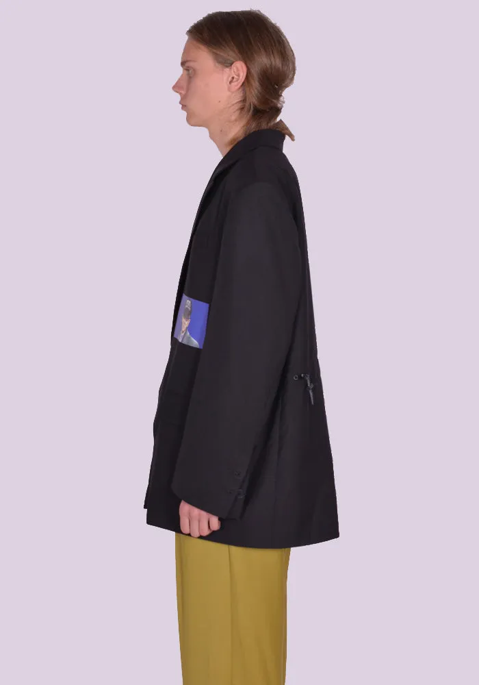 YUIKI SHIMOJI PATCHED BLAZER BLACK JOHNNY