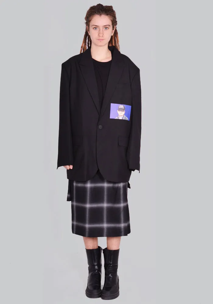 YUIKI SHIMOJI PATCHED BLAZER BLACK JOHNNY