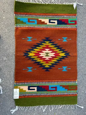 Zapotec wool mats, handmade and woven, size 21 x 43 ZP26